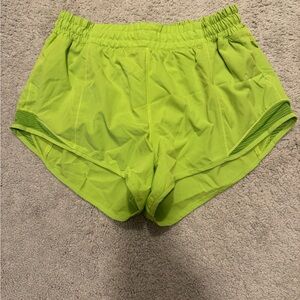 Savvi neon green workout shorts Zipper pocket